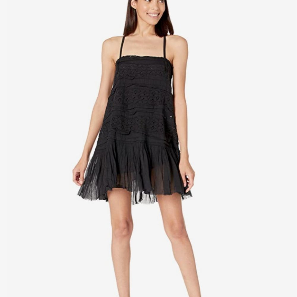 Free People Shailee Slip Mini Dress Black XS NWT